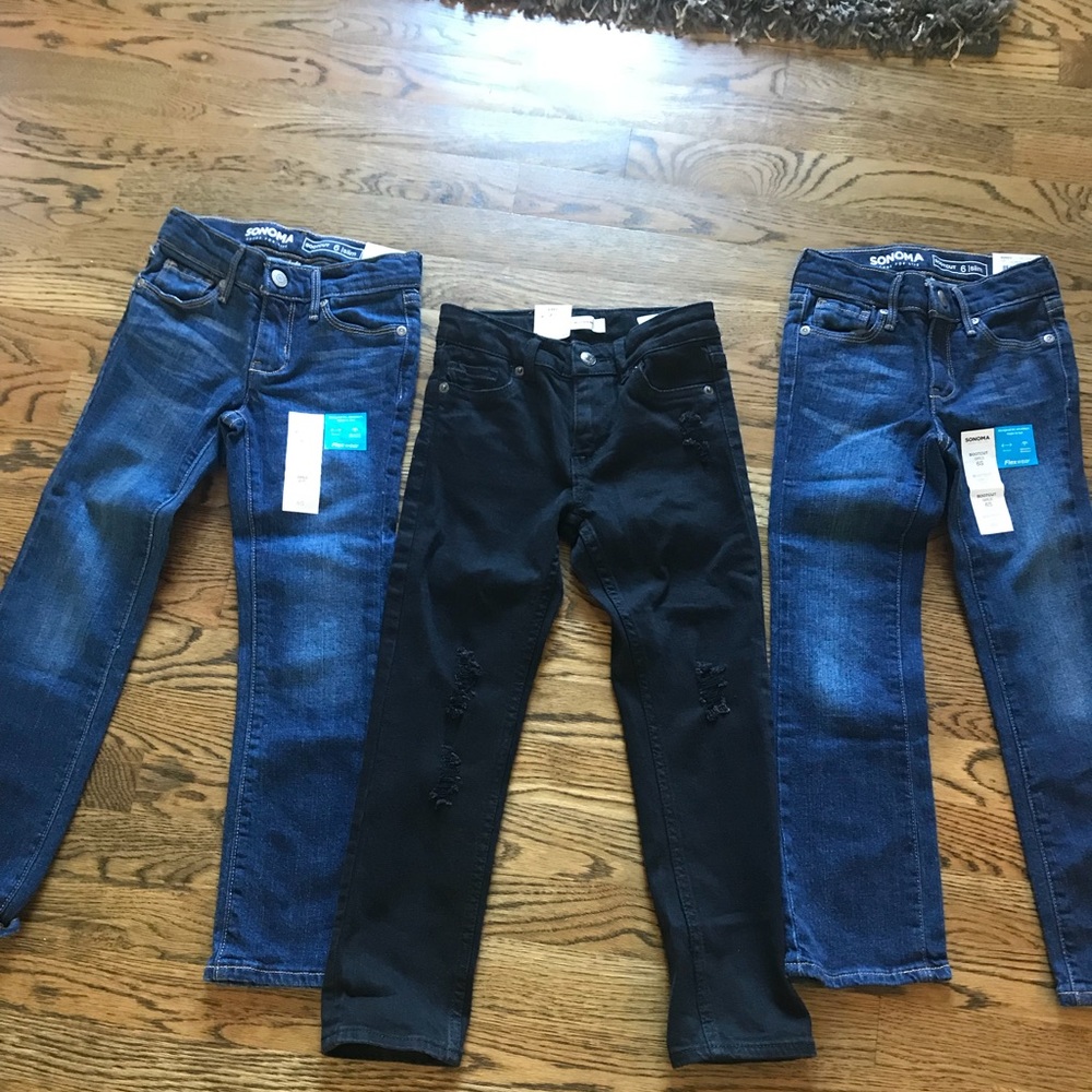 3 pair girls size 6 jeans Sonoma and Levi’s NWT